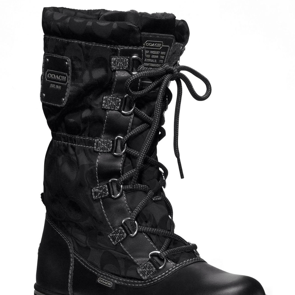Coach Black Winter & Rain Boots Sz 5